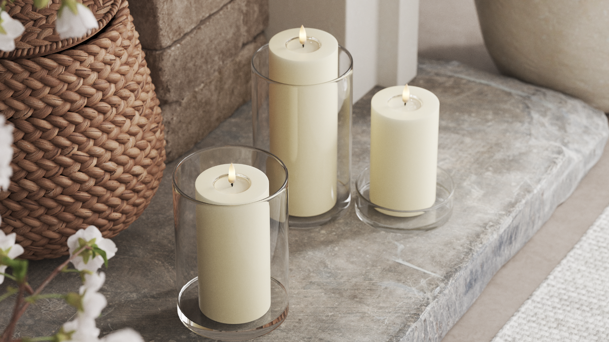 LED-Blockkerzen mit naturgetreuer LED-Flamme
