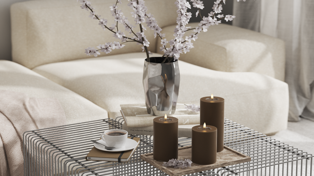 LED-Blockkerzen mit naturgetreuer LED-Flamme