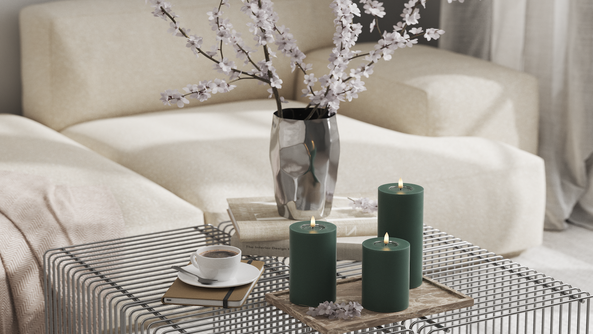 LED-Blockkerzen mit naturgetreuer LED-Flamme