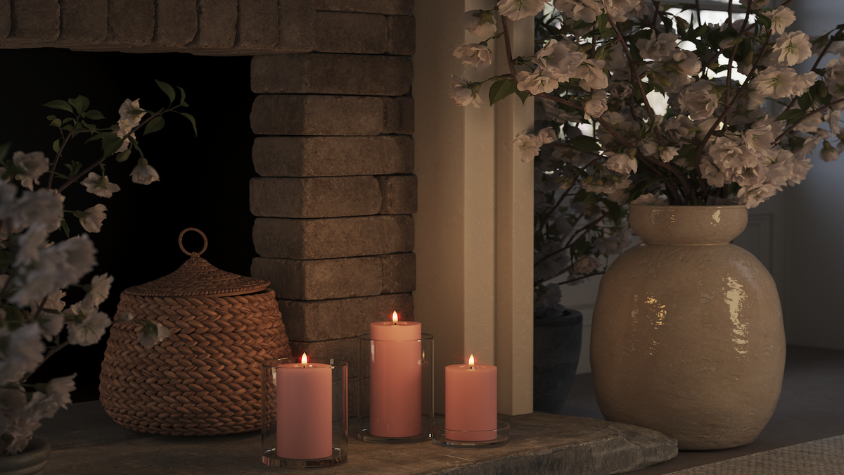 LED de vida real Vela pilar Com design wetlook ™