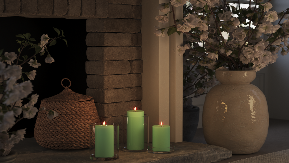 LED-Blockkerzen mit naturgetreuer LED-Flamme