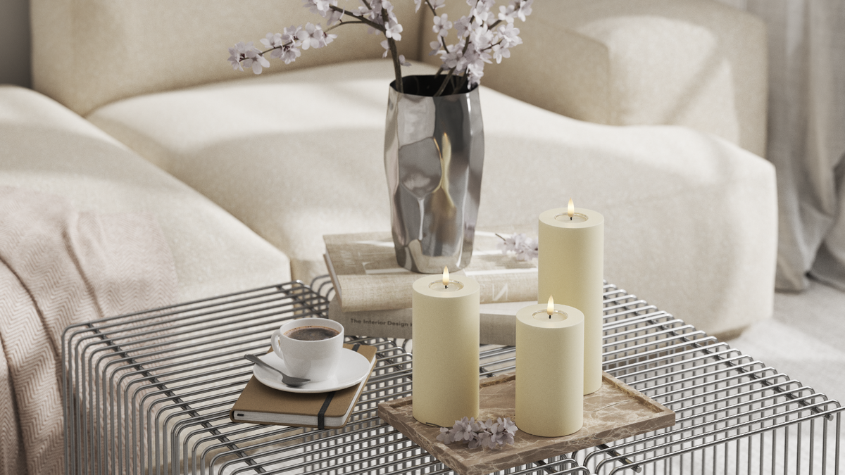 Naturlig tro LED Blockljus Med WetLook ™ -design