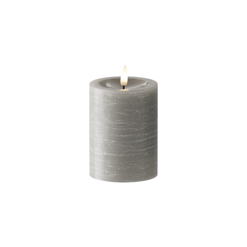 LED Blockkerzen Ø 7,5 x 10 cm Grau