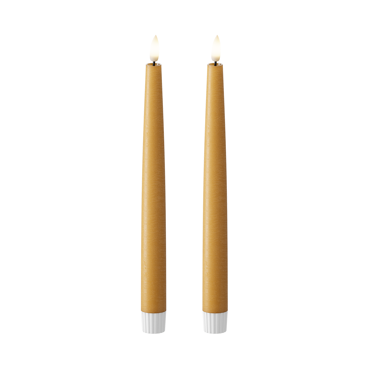 LED Stabkerzen 2 Stück, Ø 2,2 x 25 cm Curry