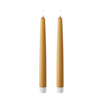 LED Stabkerzen 2 Stück, Ø 2,2 x 25 cm Curry