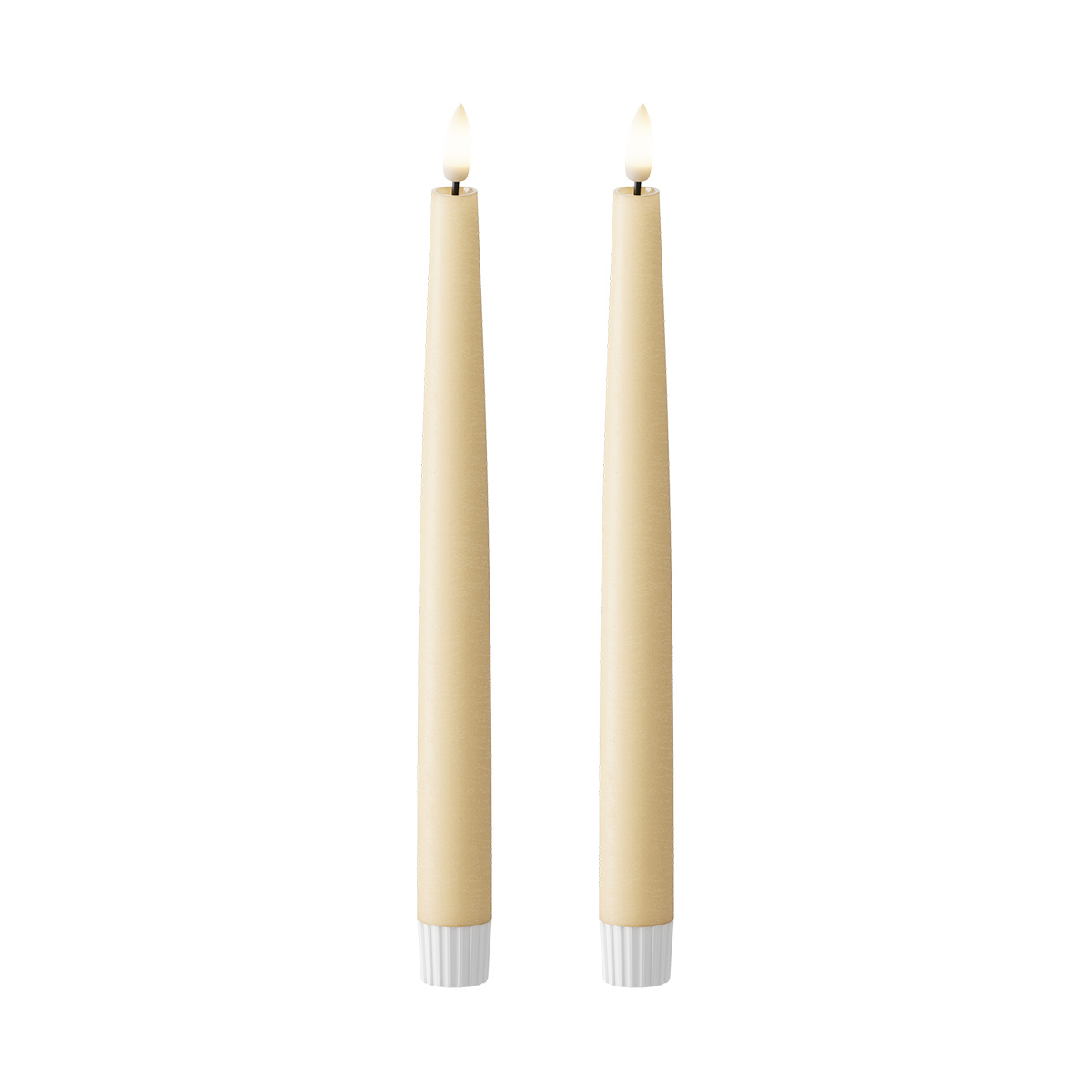 LED Stabkerzen 2 Stk., Ø 2,2 x 25 cm Leicht Karamell