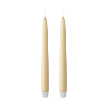 LED Stabkerzen 2 Stk., Ø 2,2 x 25 cm Leicht Karamell