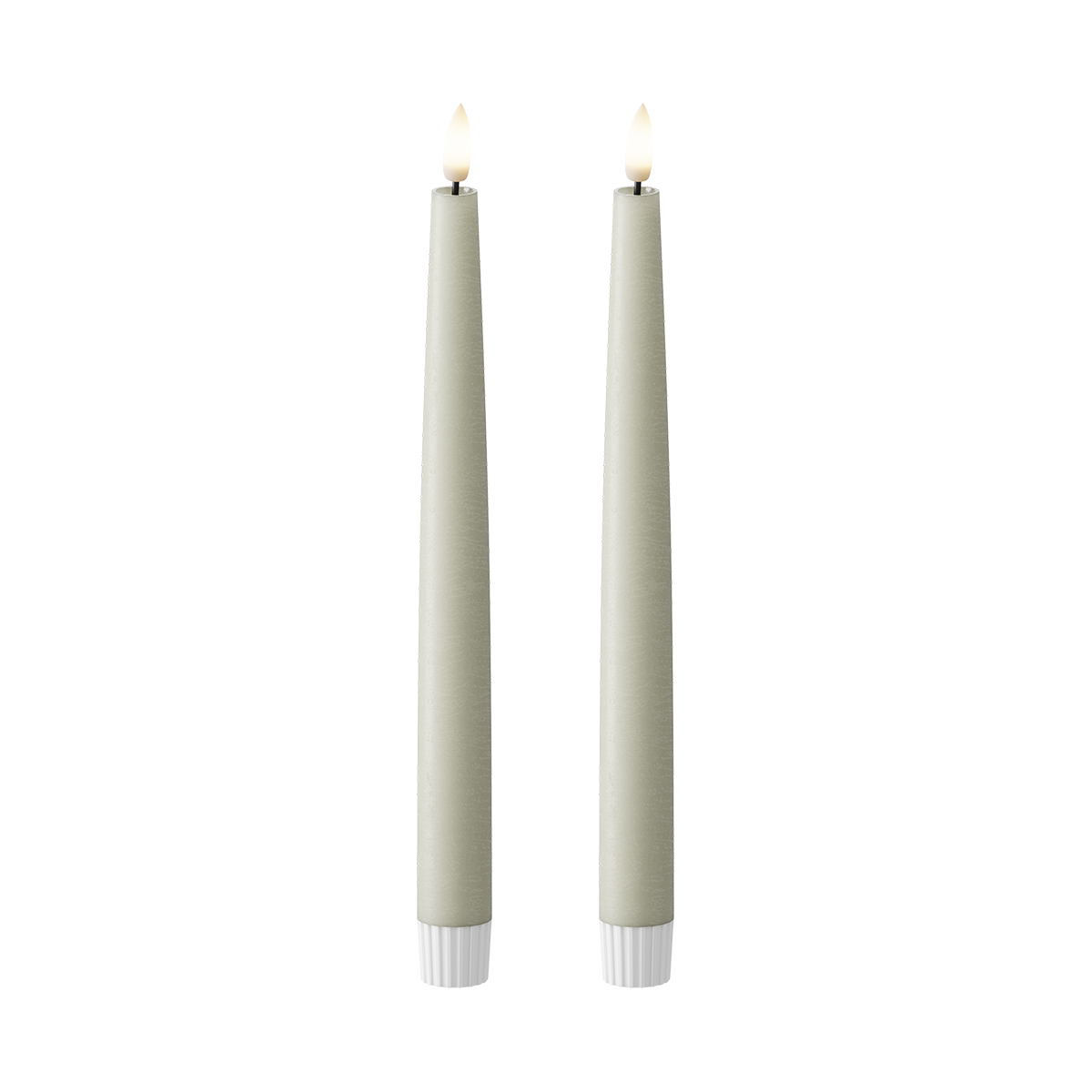 LED Stabkerzen 2 Stück, Ø 2,2 x 25 cm Salbeigrün