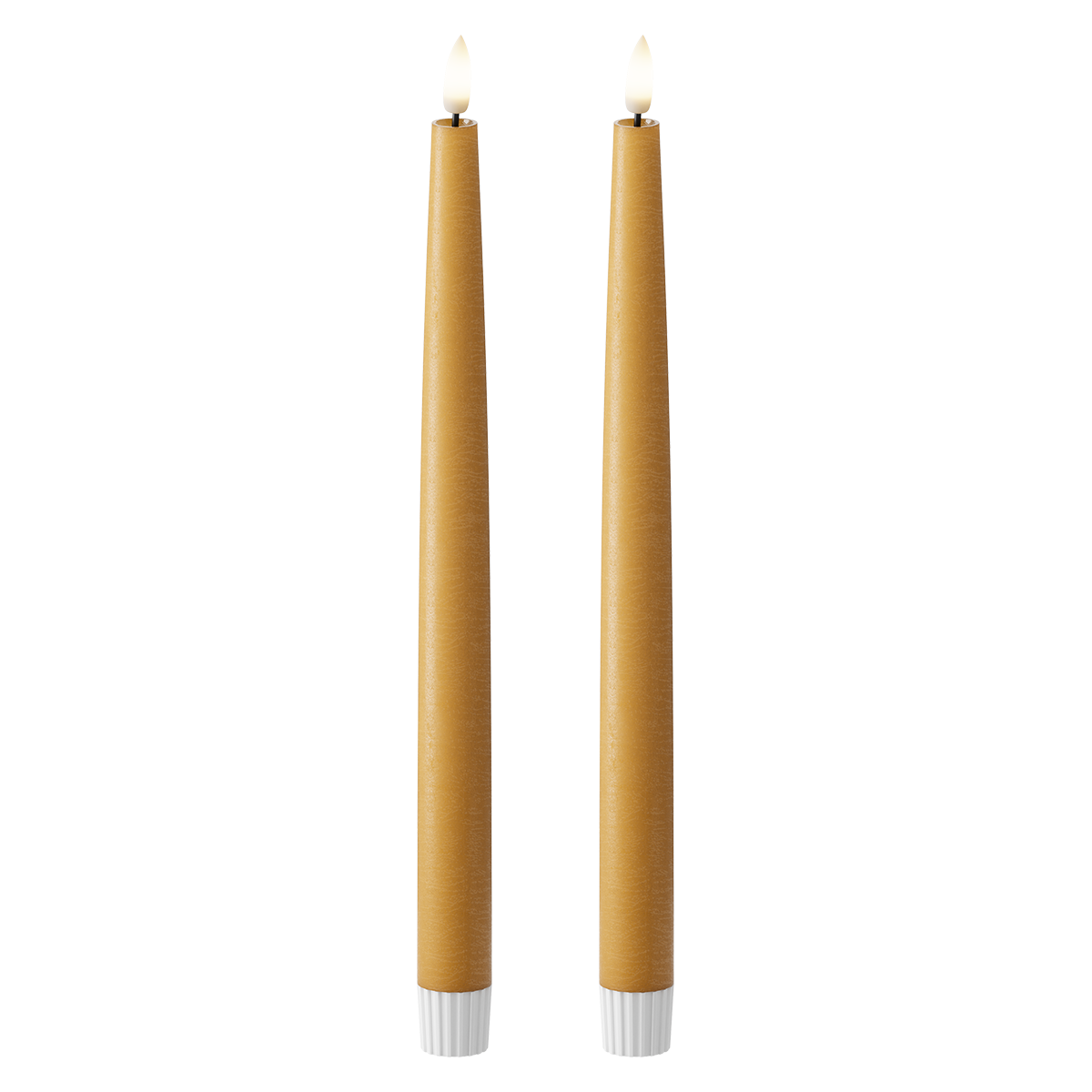 LED Stabkerzen 2 Stück, Ø 2,2 x 29 cm Curry