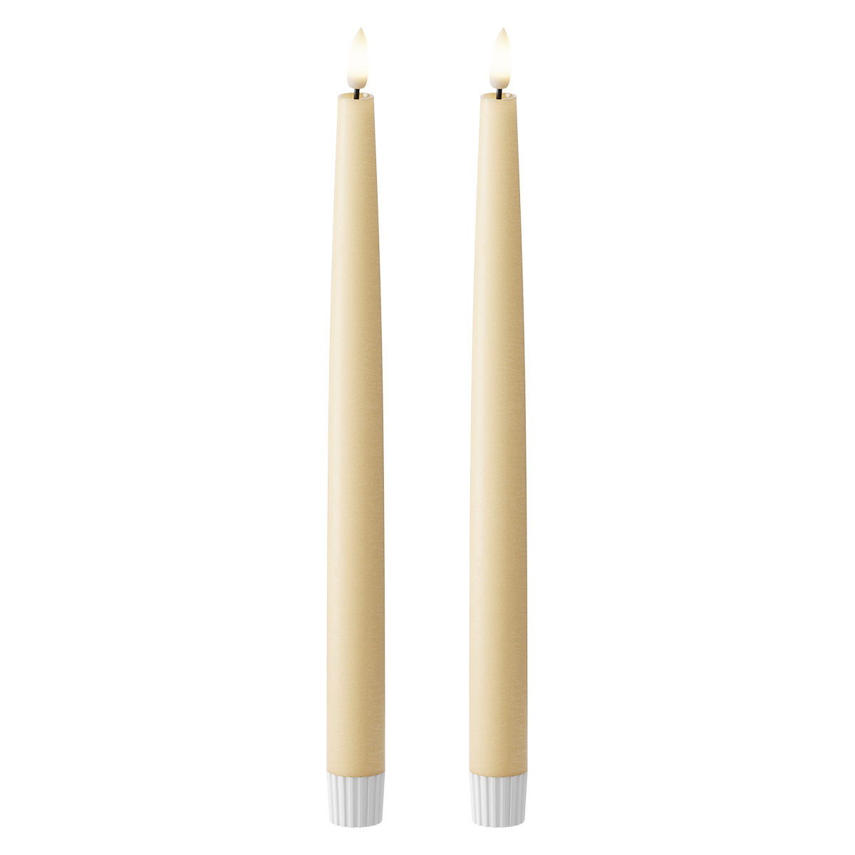 LED Stabkerzen 2 Stk., Ø 2,2 x 29 cm Leicht Karamell