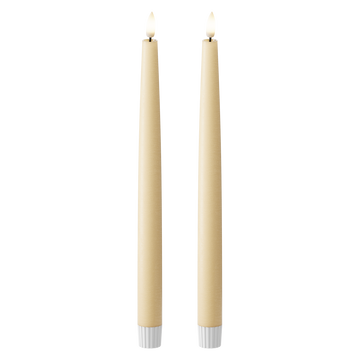 LED Stabkerzen 2 Stk., Ø 2,2 x 29 cm Leicht Karamell