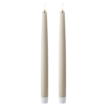 LED Stabkerzen 2 Stück, Ø 2,2 x 29 cm Sand