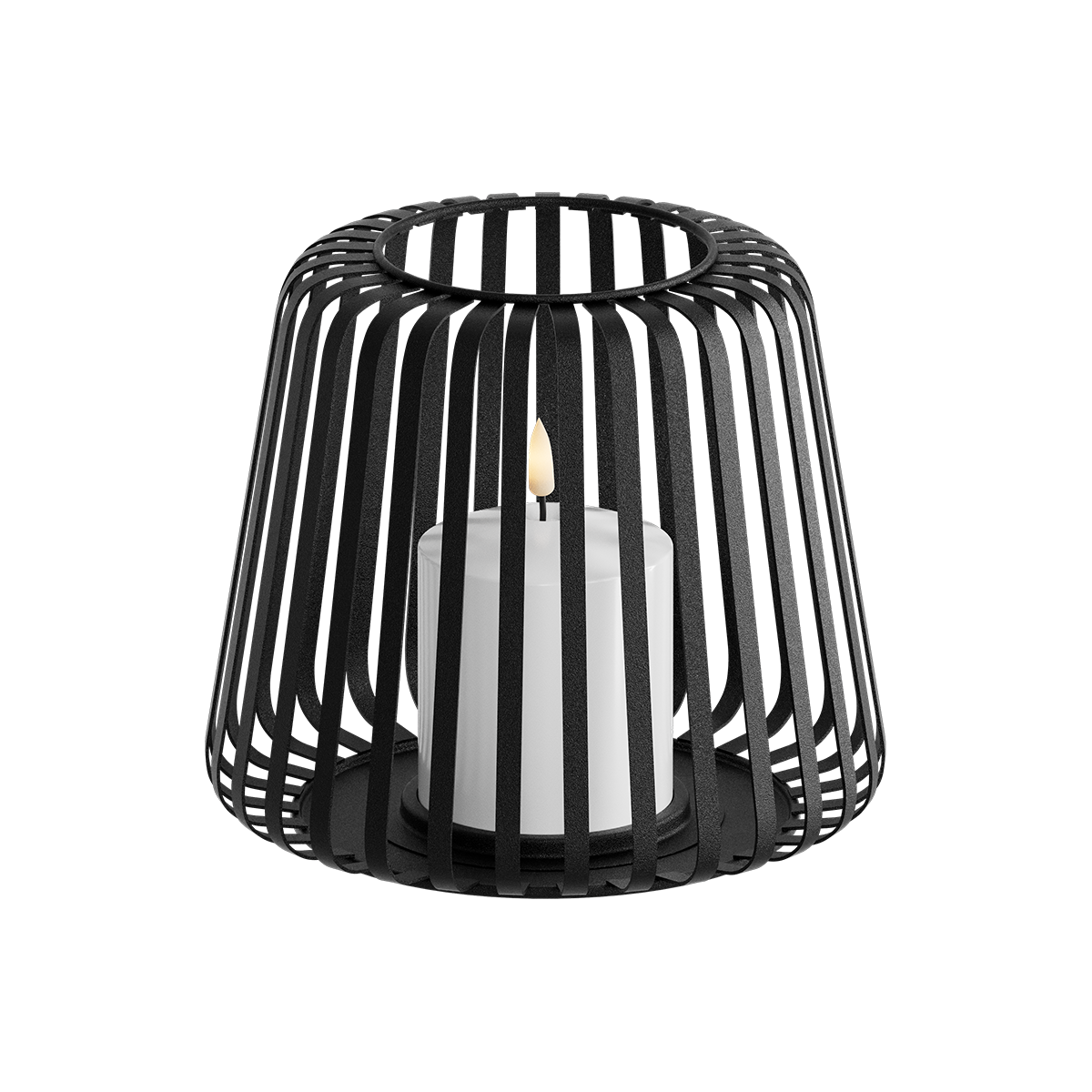 LED Laterne Ø 20 x 17 cm Schwarz