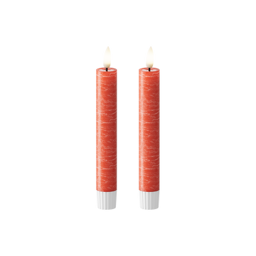 LED Stabkerzen WetLook Ø 2,2 x 18,5 cm Rot