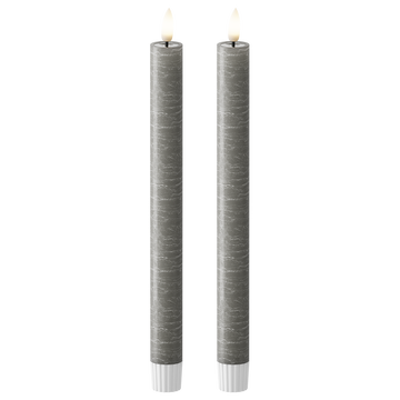 LED Stabkerzen WetLook Ø 2,2 x 24,5 cm Dunkelgrau