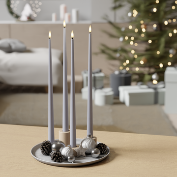 Deluxe Homeart LED Kerzenlicht Mit Lack Paket - Verblasst Blau - 4 Stück 38 cm 1