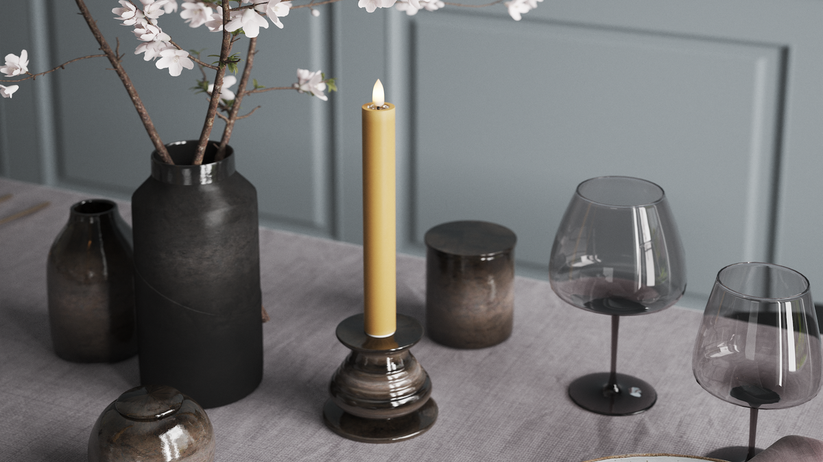 LED Kronlys med naturtro LED flamme