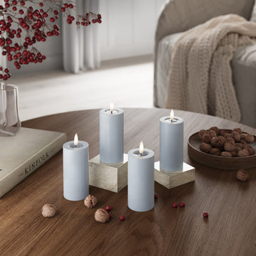 LED Blocklight Ø 5 x 10 cm Støvet blå - 4 stk