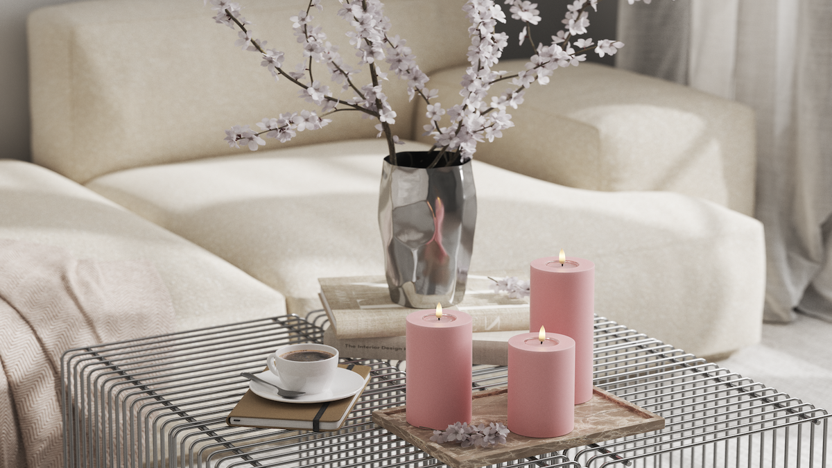 LED Blokker lys med naturtro LED flamme