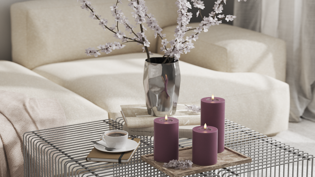 LED-Blockkerzen mit naturgetreuer LED-Flamme