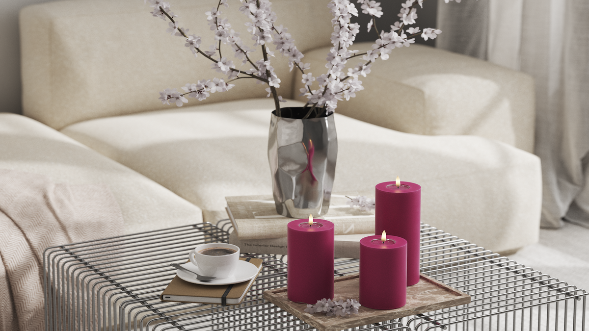 LED-Blockkerzen mit naturgetreuer LED-Flamme