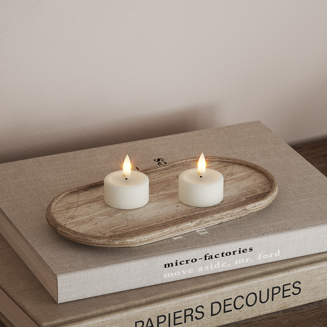 Deluxe Homeart LED Teelichter 2 Stück Weiß LED Teelichter 4