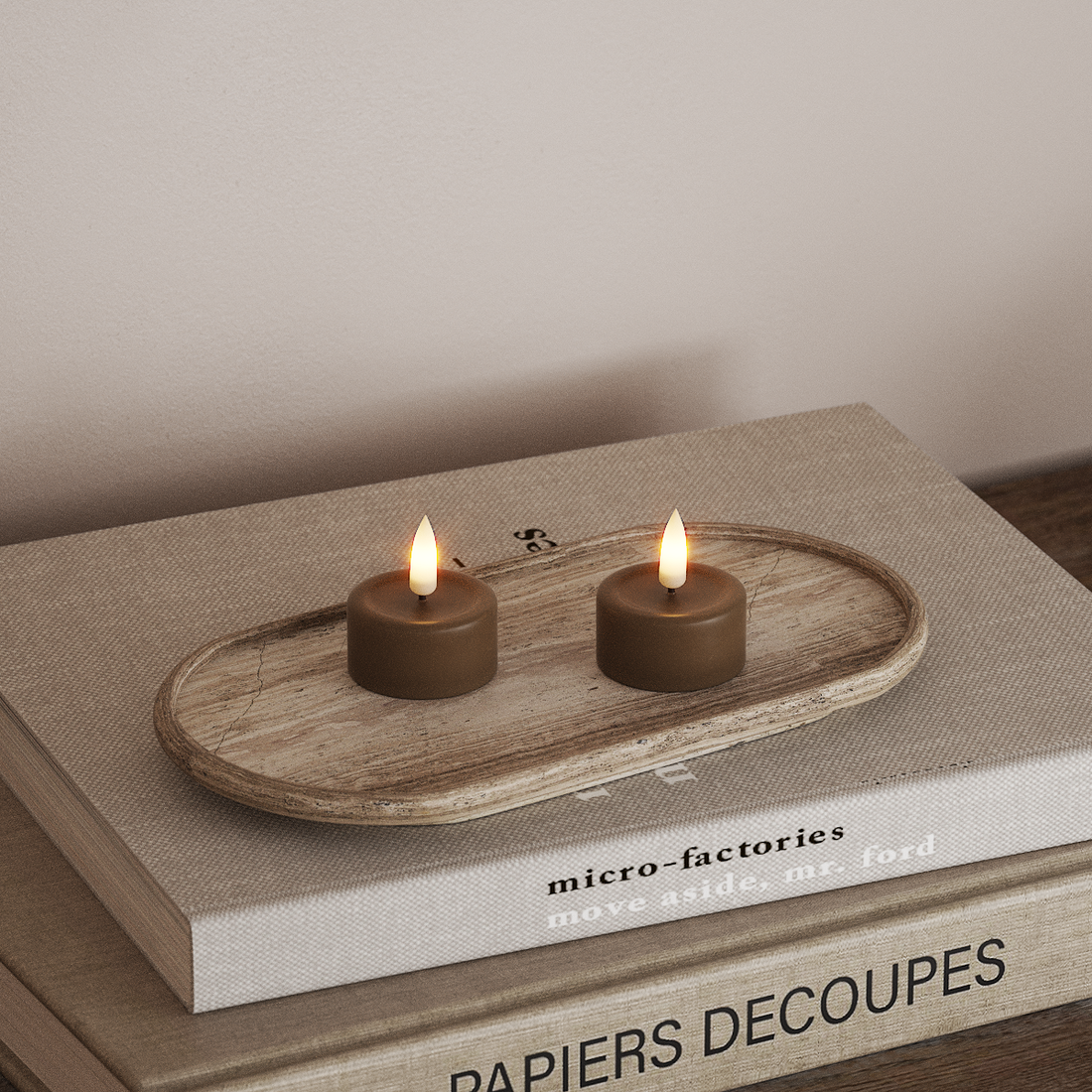 Deluxe Homeart LED Teelichter 2 Stück Karamell LED Teelichter 4