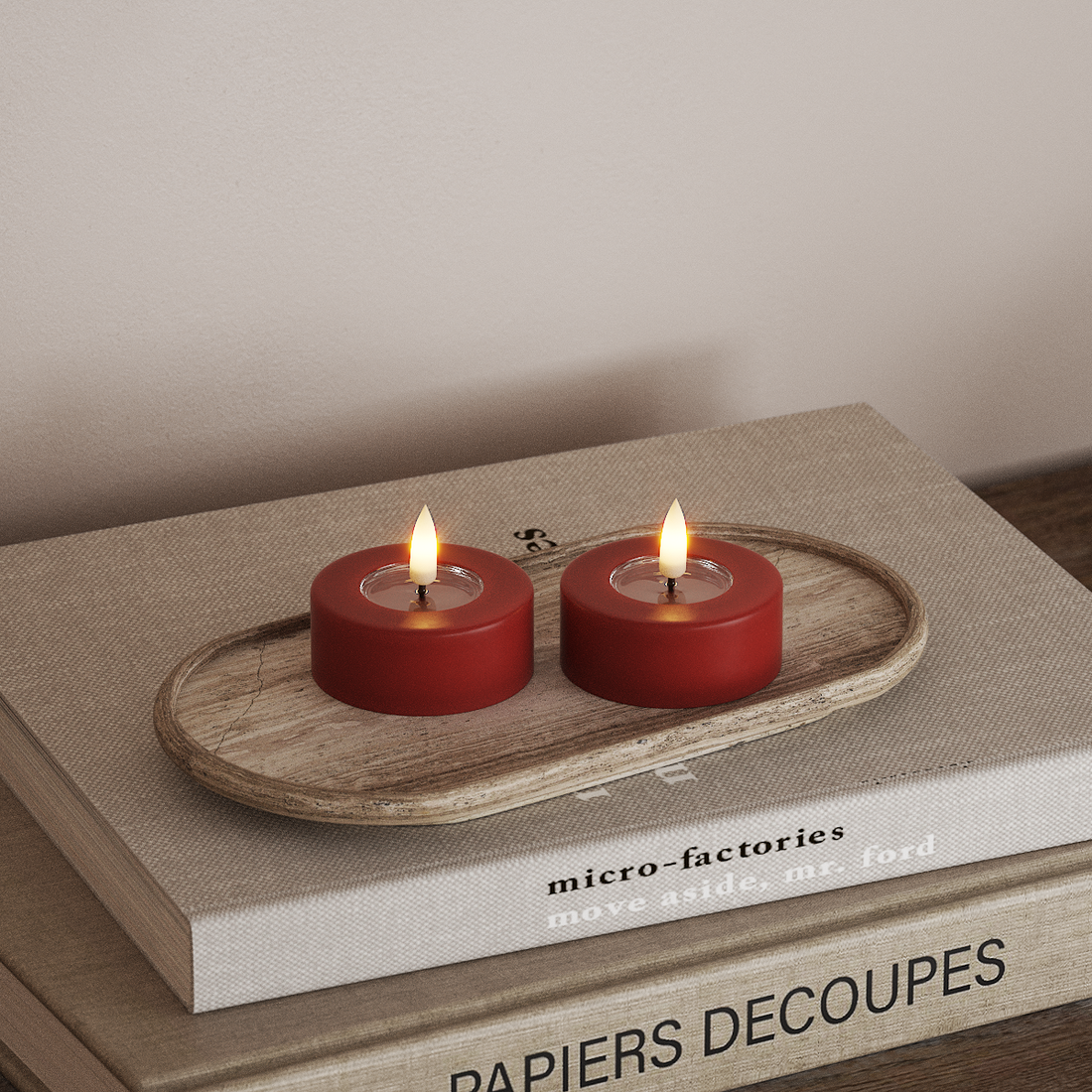 Deluxe Homeart LED Jumbo Värmeljus 2 stycken Large Röd LED jumbo Värmeljus 4