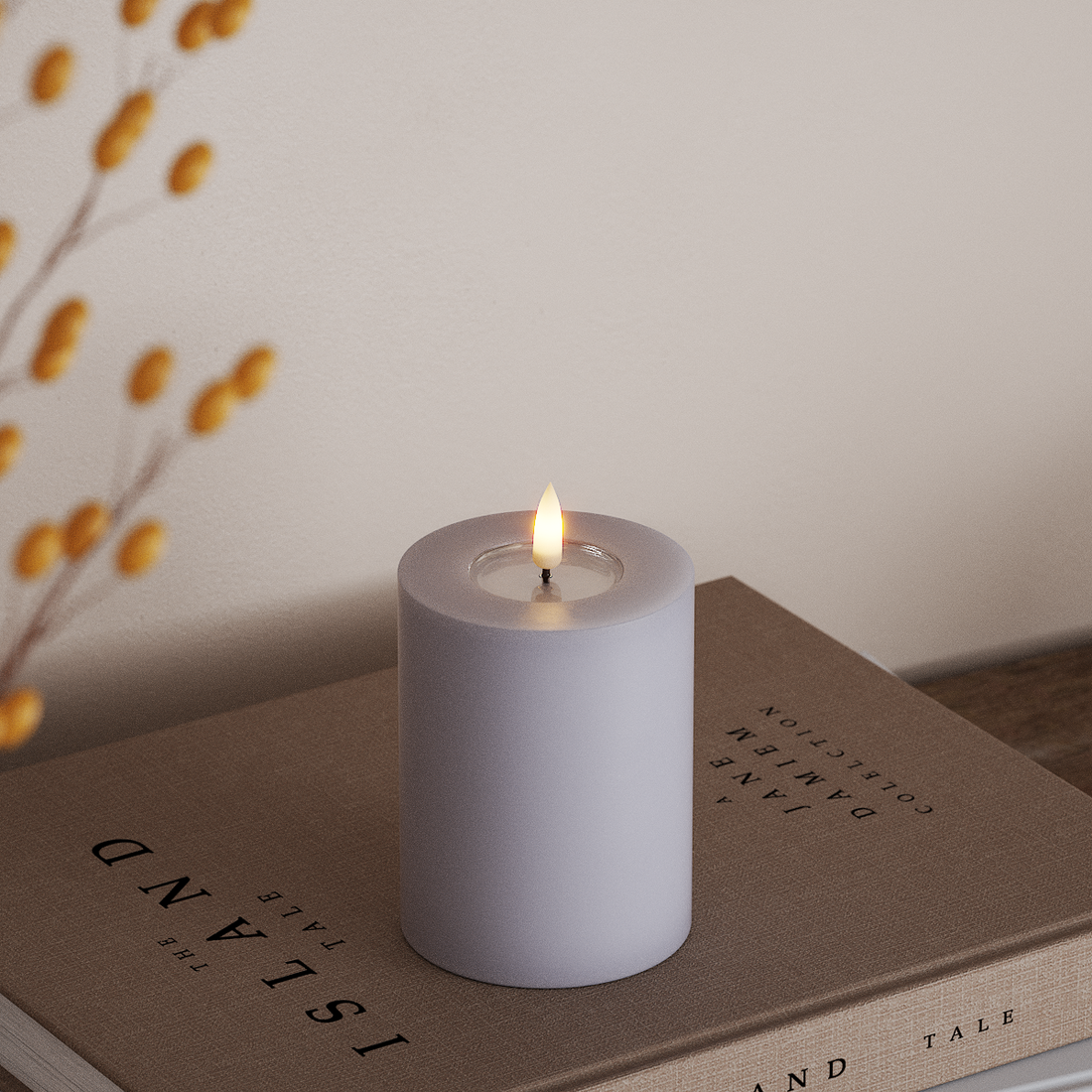 Deluxe Homeart LED blokové světlo Ø 7,5 x 10 cm Zaprášená modrá LED blokové světlo 4