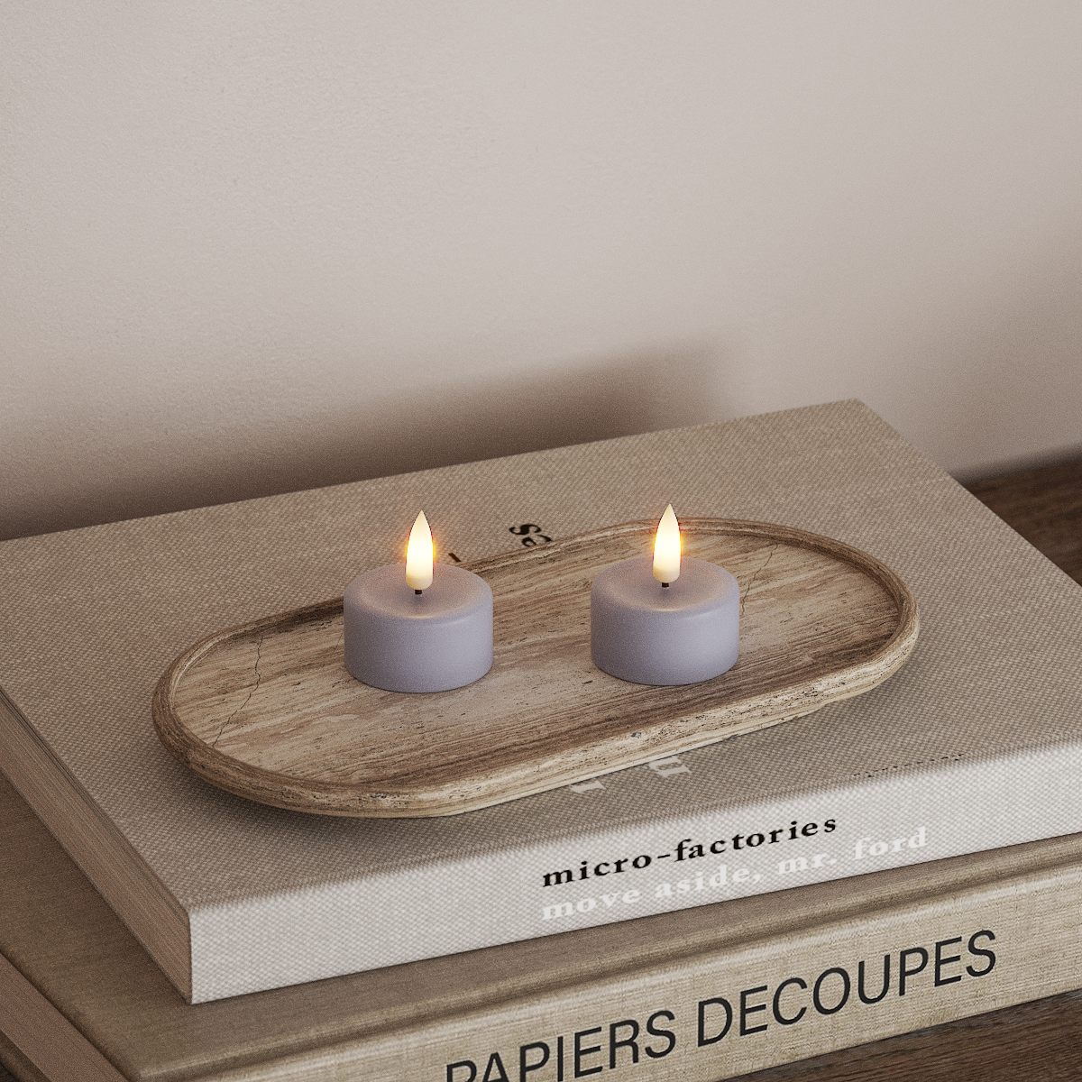 Deluxe Homeart LED Teelichter 2 Stück Verblasst Blau LED Teelichter 3