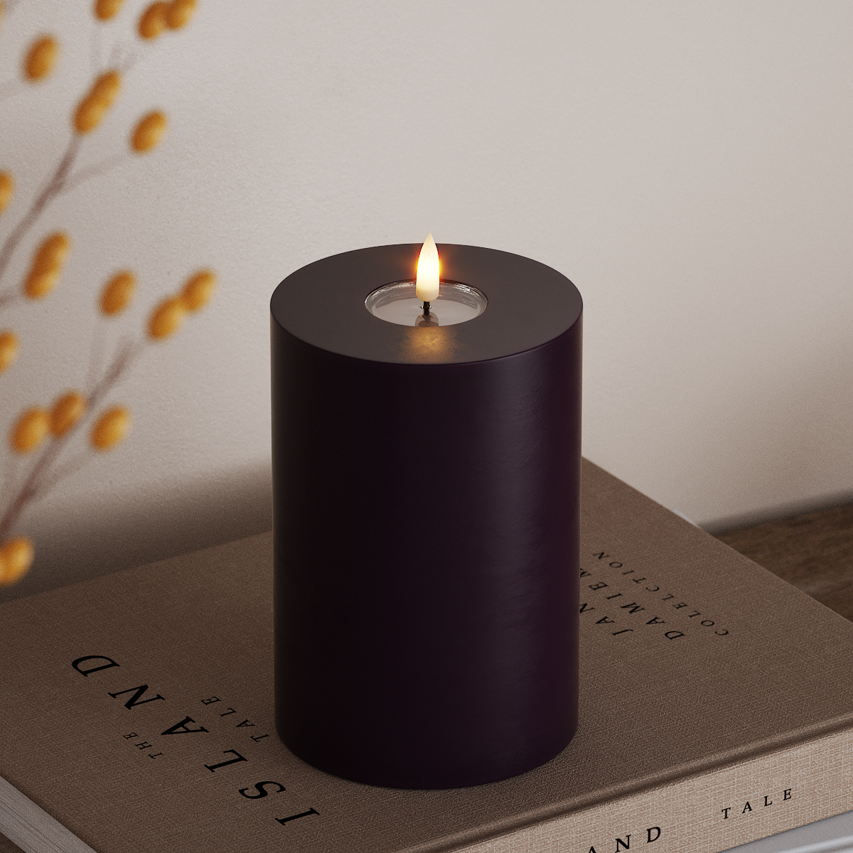 Deluxe Homeart LED plokkvalgusti Ø 10 x 15 cm Tumelilla LED-ploki tuli 3