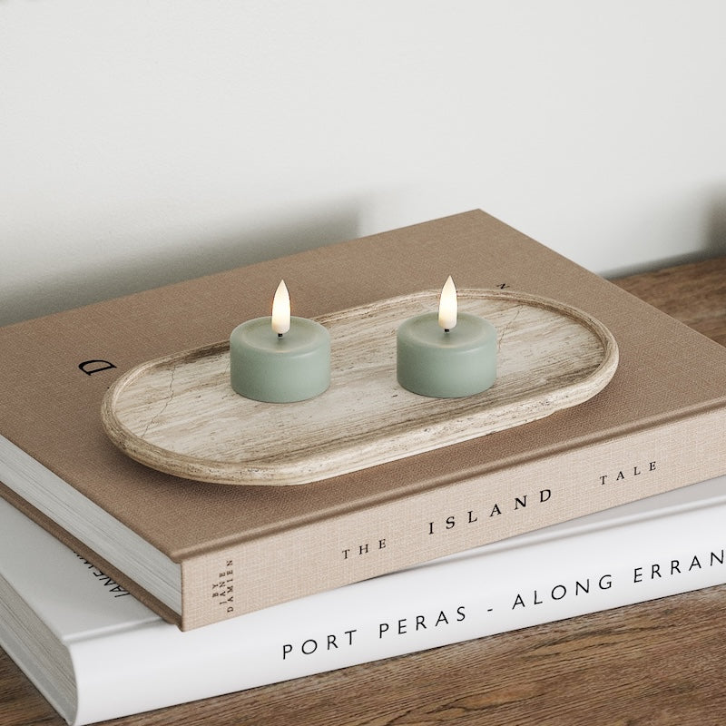 Deluxe Homeart LED čajová svíčka 2ks. Šalvějově zelená