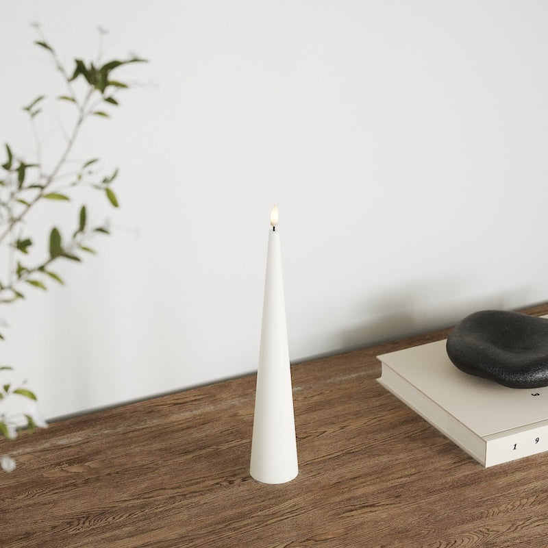 Deluxe Homeart Kegelleuchte D 5 x H 28 cm Weiß