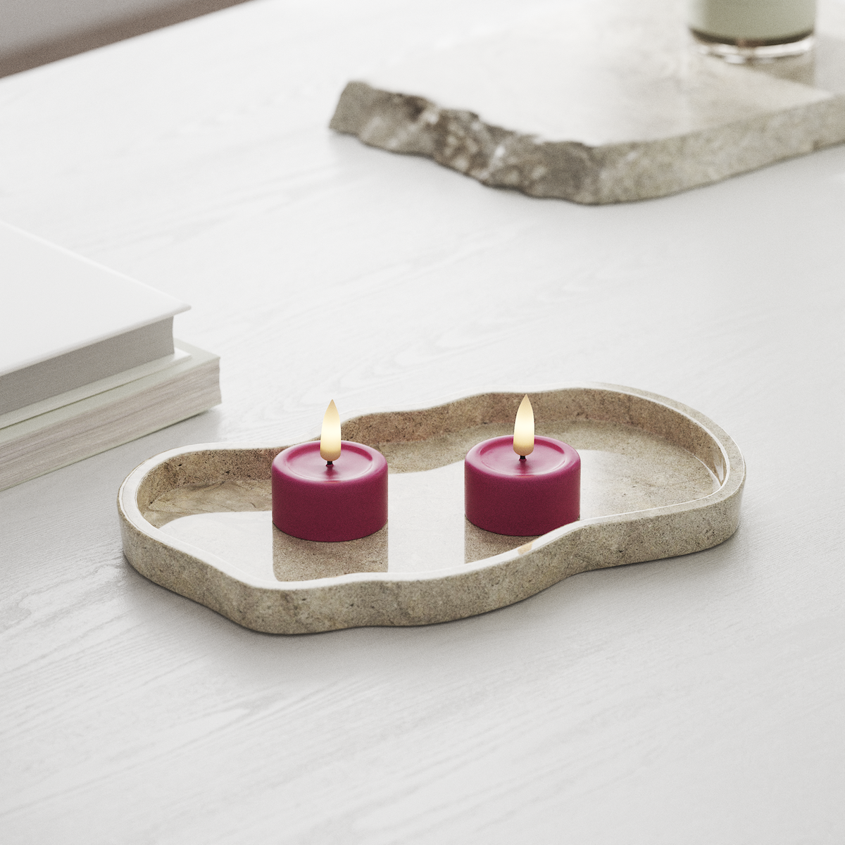 Deluxe Homeart LED Fyrfadslys 2 stk. Magenta LED fyrfadslys 1