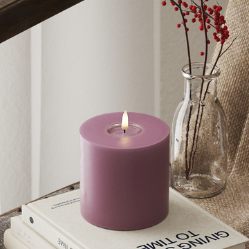 Deluxe Homeart LED Blockkerzen Ø 10 x 10 cm Helllila LED Blockkerzen 4