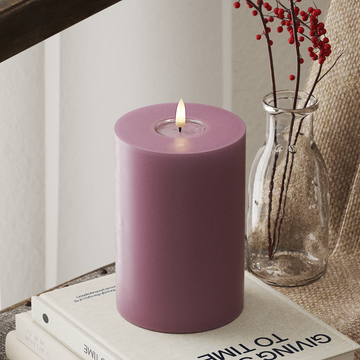 Deluxe Homeart LED Blockkerzen Ø 10 x 15 cm Helllila LED Blockkerzen 4