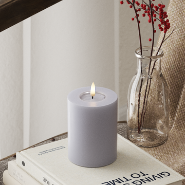 Deluxe Homeart LED Blockkerzen Ø 7,5 x 10 cm Verblasst Blau LED Blockkerzen 4