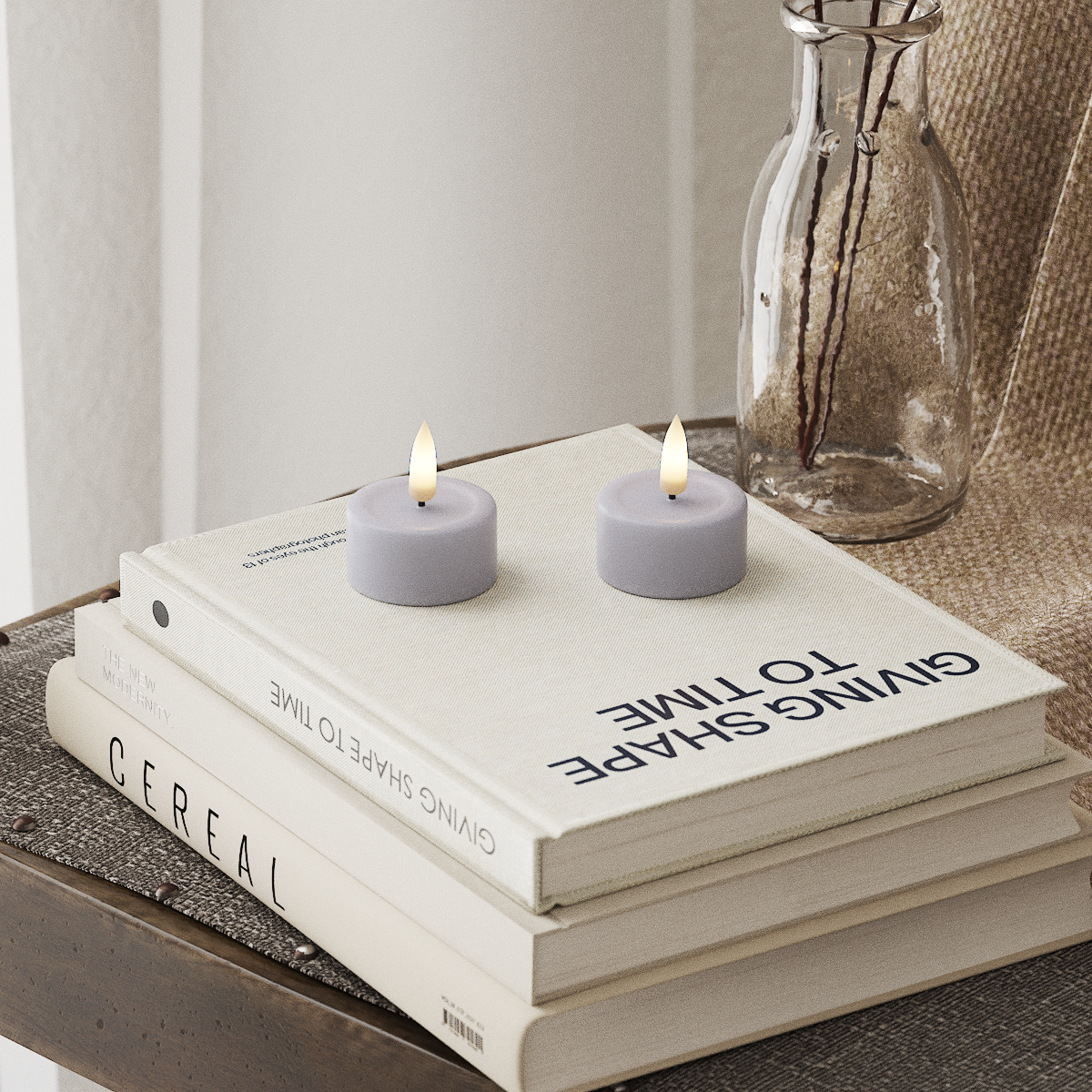 Deluxe Homeart LED Teelichter 2 Stück Verblasst Blau LED Teelichter 4