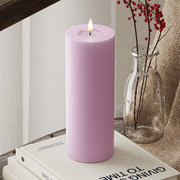 Deluxe Homeart LED Blockkerzen Ø 7,5 x 20 cm Lavendel LED Blockkerzen 4