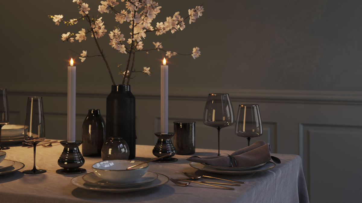 LED Kronlys med naturtro LED flamme