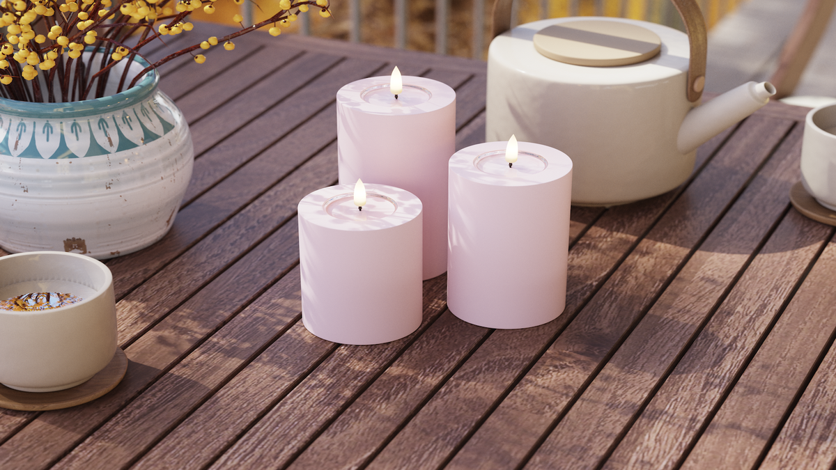 Luzes externas LED Vela pilar Com chama LED de vida real