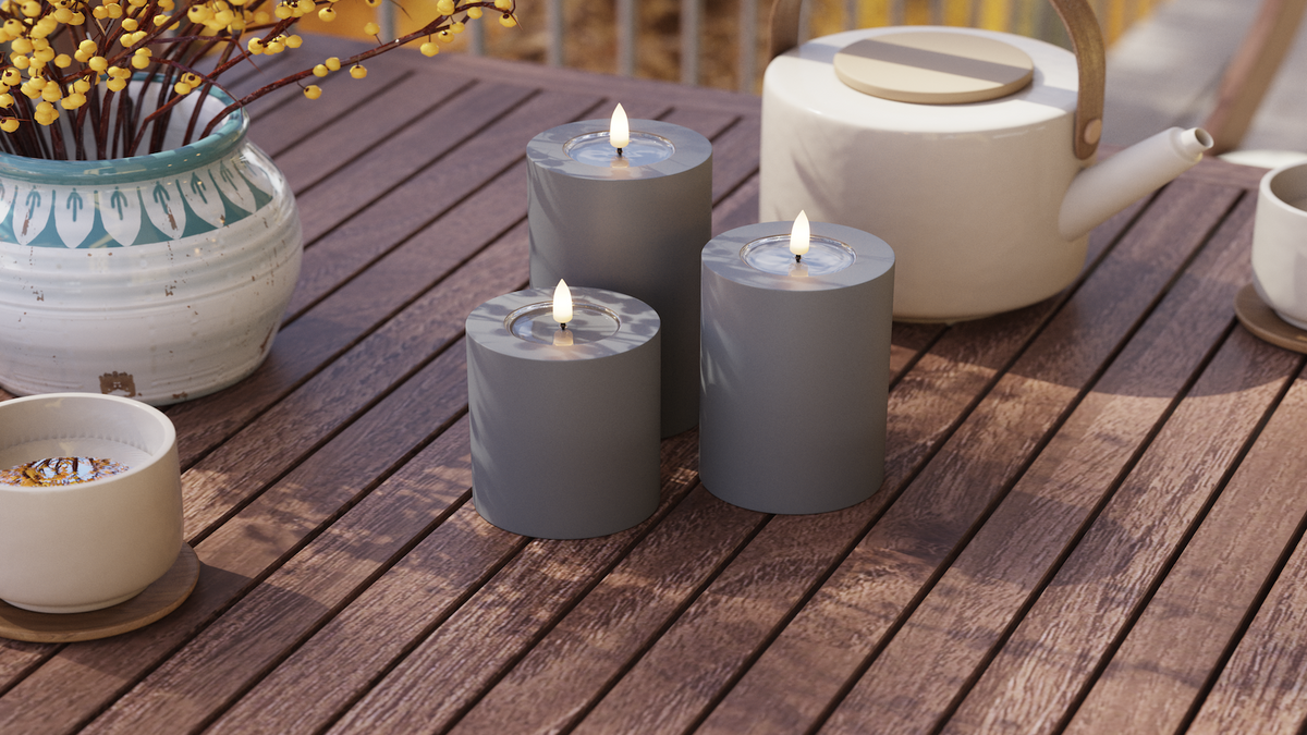 Luzes externas LED Vela pilar Com chama LED de vida real