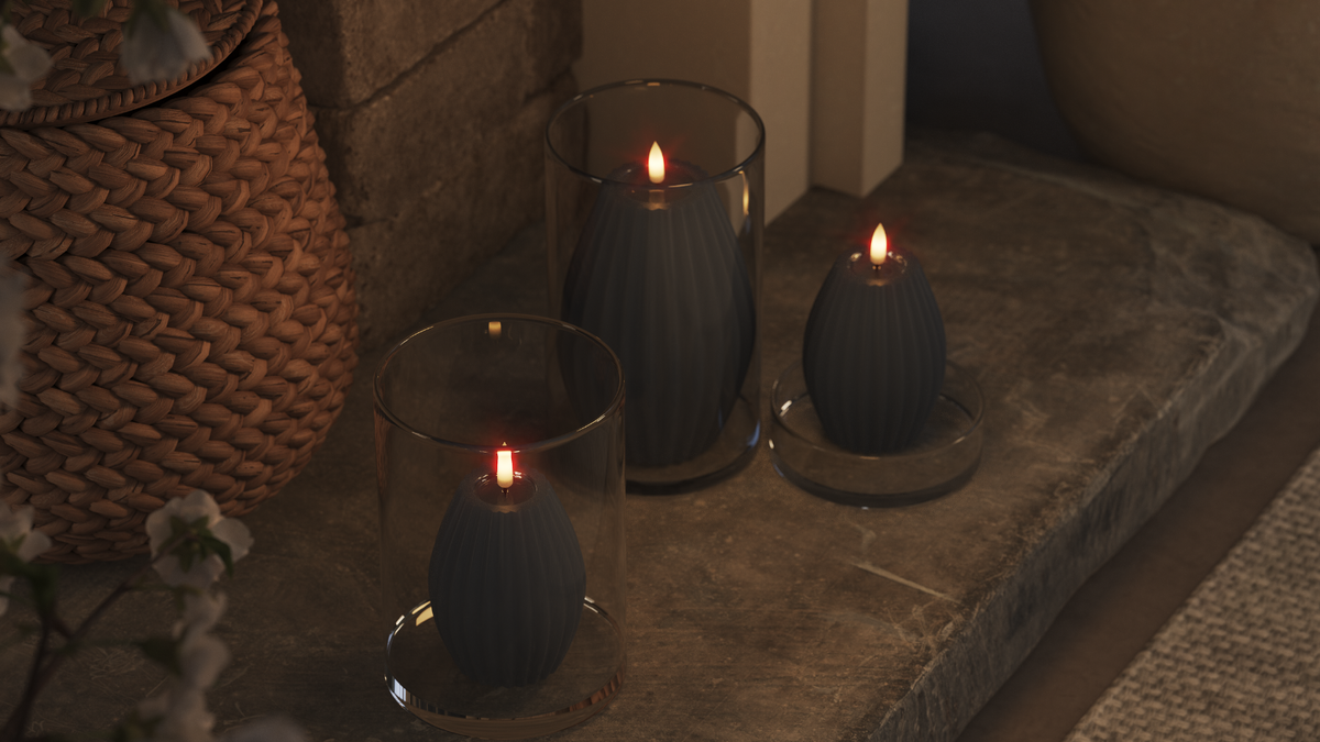 LED-Rillenkerzen mit naturgetreuer LED-Flamme