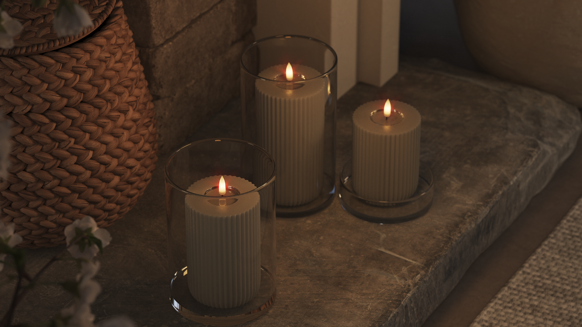 LED Form med livsliknande LED flamma