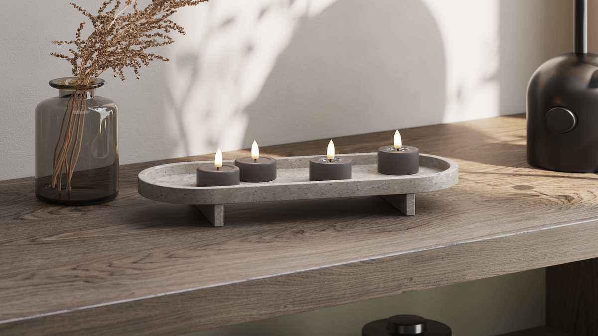 Naturgetreue LED-Teelichter mit Wetlook™-Design