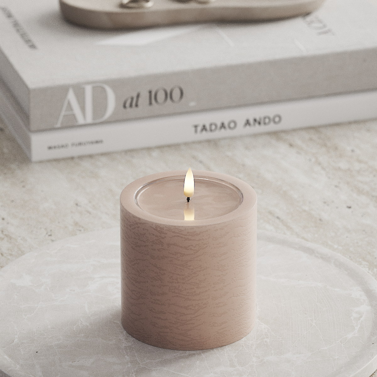 Deluxe Homeart Unique LED Bloklys D 10 x 10 cm Rose unique bloklys 1