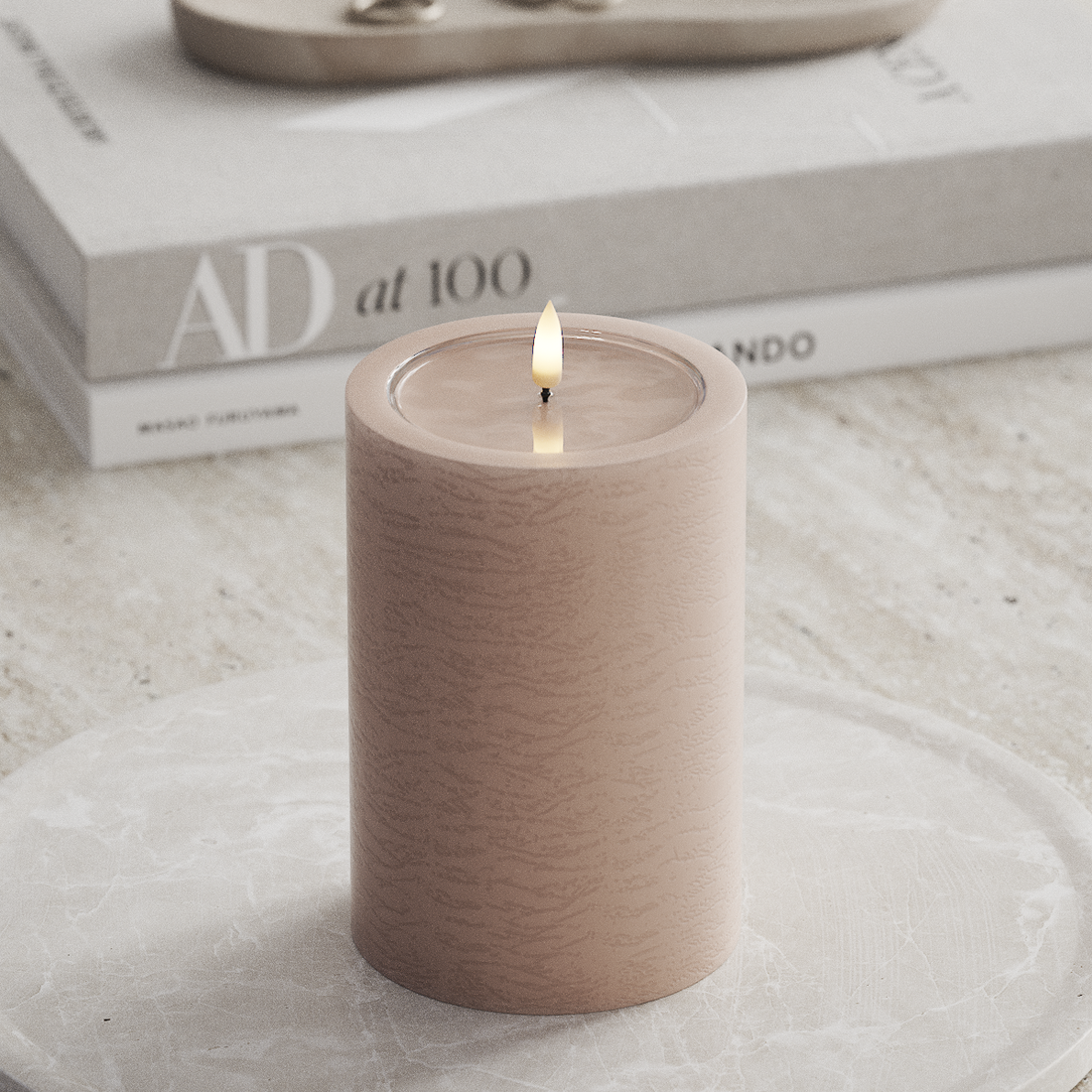 Deluxe Homeart Unique LED Blockkerzen T 10 x 15 cm Rosa unique Blockkerzen 3