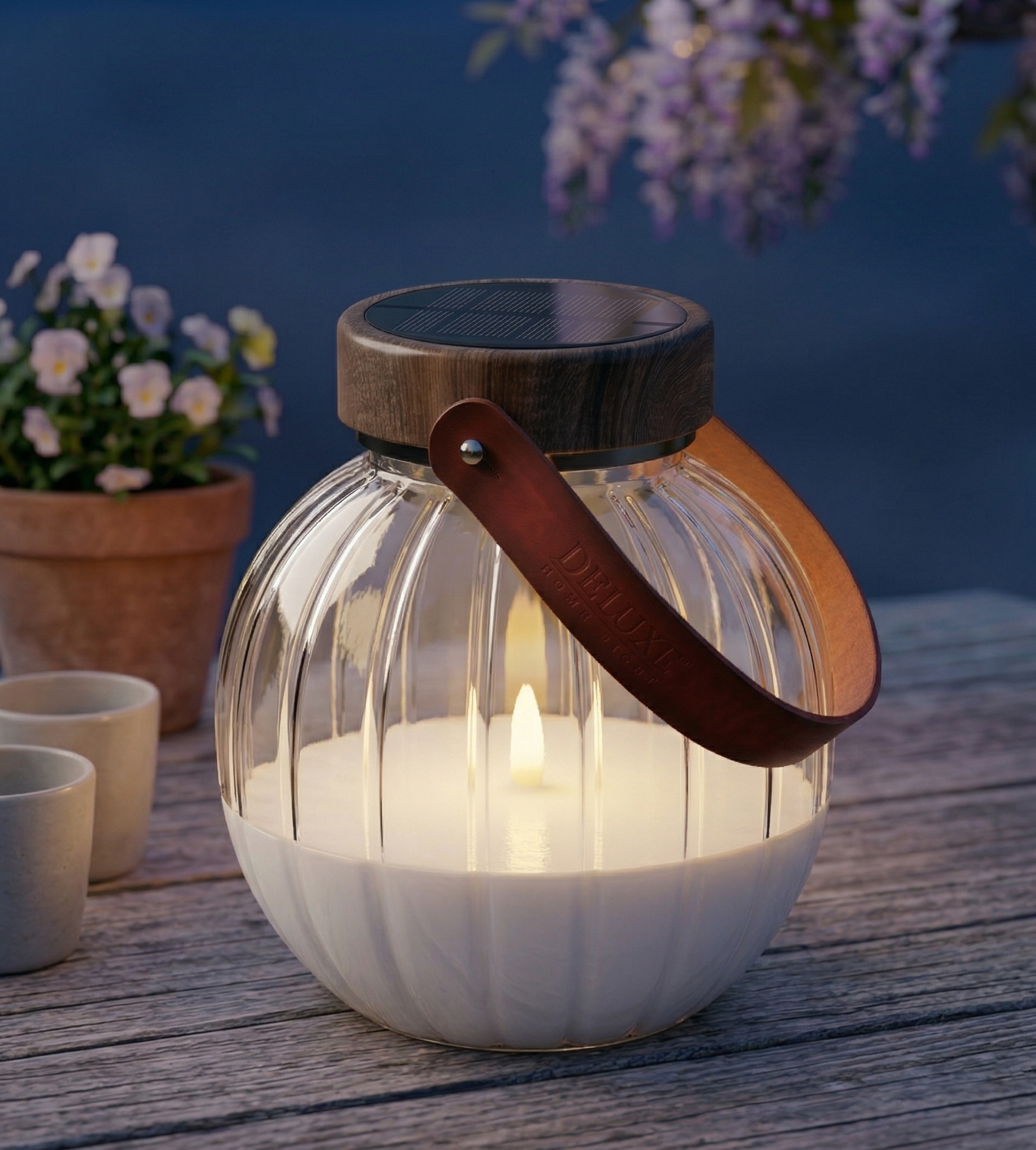 LED-Glaslaterne 20 cm